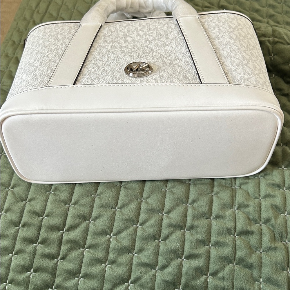 Michael Kors Cream Satchel with Silver Accents - Picture 3 of 3